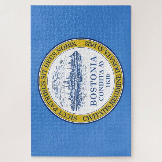 De vlag van Boston (Massachusetts) Legpuzzel (Verticaal)