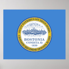 De vlag van Boston (Massachusetts) Poster
