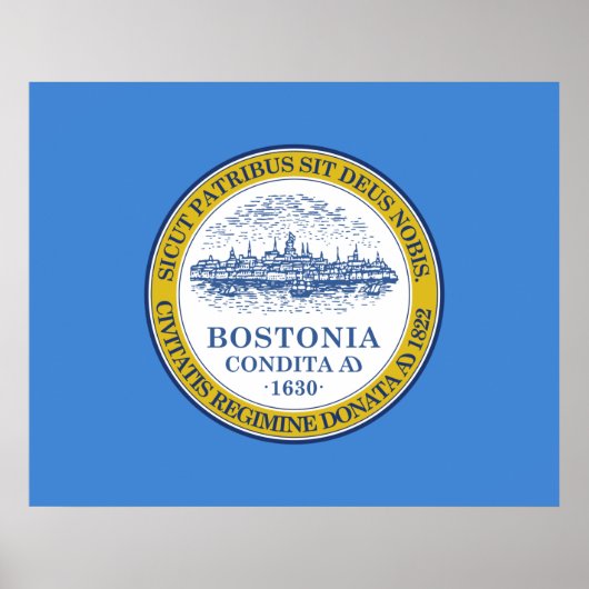 De vlag van Boston (Massachusetts) Poster (Voorkant)