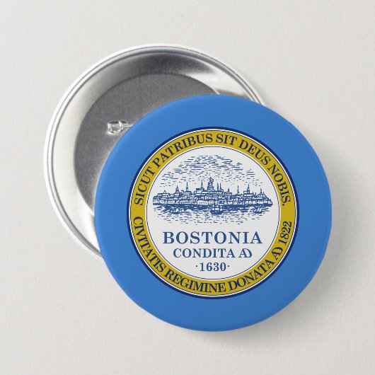 De vlag van Boston (Massachusetts) Ronde Button 7,6 Cm (Voorkant /achterkant)