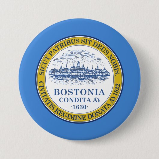 De vlag van Boston (Massachusetts) Ronde Button 7,6 Cm (Voorkant)