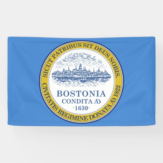 De vlag van Boston (Massachusetts) Spandoek (Horizontaal)
