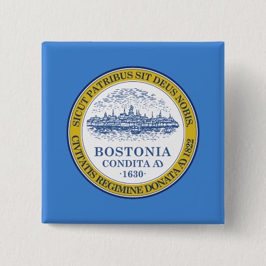 De vlag van Boston (Massachusetts) Vierkante Button 5,1 Cm (Voorkant)