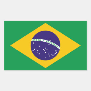 De vlag van Brazilië Bandeira doet Brazilië Rechthoekige Sticker