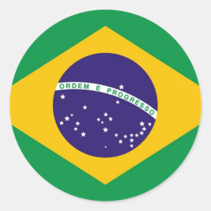 De vlag van Brazilië Bandeira doet Brazilië Ronde Sticker