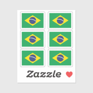 De vlag van Brazilië Collectie pack van 6 Sticker