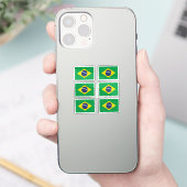 De vlag van Brazilië Collectie pack van 6 Sticker (Telefoon)