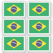 De vlag van Brazilië Collectie pack van 6 Sticker (Voorkant)
