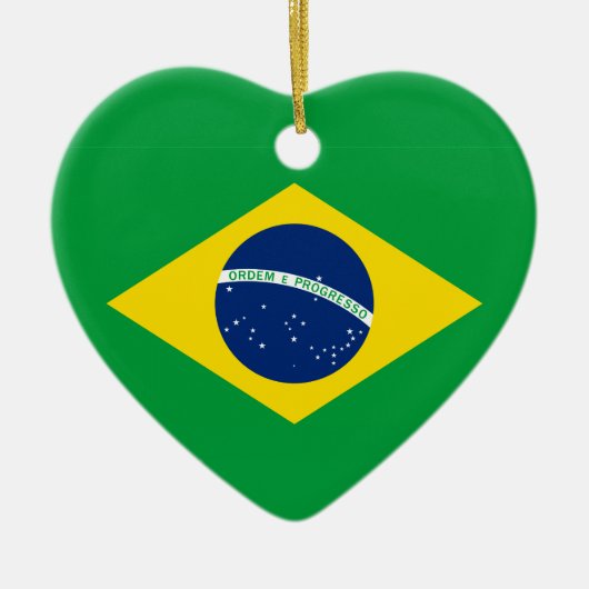 De vlag van Brazilië Keramisch Ornament (Voorkant)