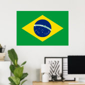 De vlag van Brazilië Poster (Thuiskantoor)