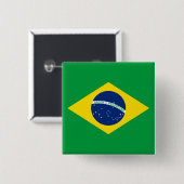 De vlag van Brazilië Vierkante Button 5,1 Cm (Voorkant /achterkant)