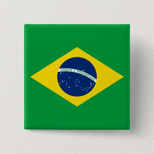 De vlag van Brazilië Vierkante Button 5,1 Cm (Voorkant)
