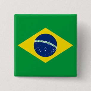 De vlag van Brazilië Vierkante Button 5,1 Cm