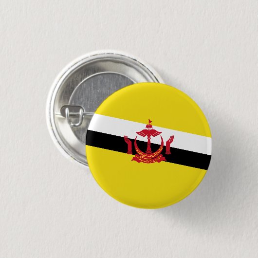 De vlag van Brunei Ronde Button 3,2 Cm (Voorkant /achterkant)