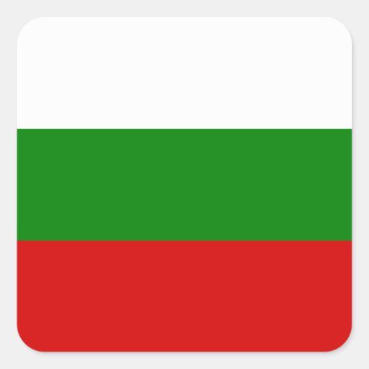 De vlag van Bulgarije Vierkante Sticker (Voorkant)