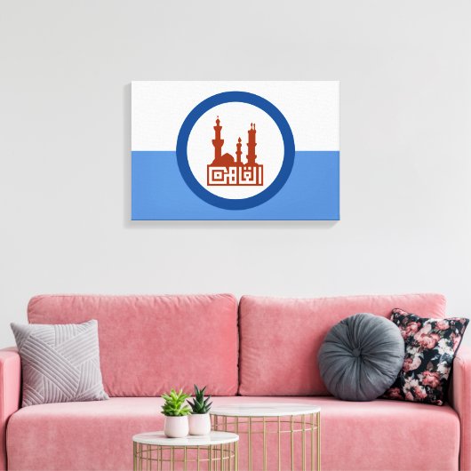 De vlag van Caïro (Egypte) Canvas Afdruk (Insitu (Woonkamer))