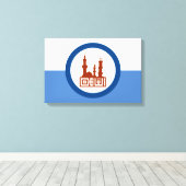 De vlag van Caïro (Egypte) Canvas Afdruk (Insitu (Houten vloer))
