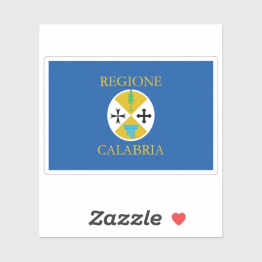 De vlag van Calabrië, Italië Sticker (Vel)