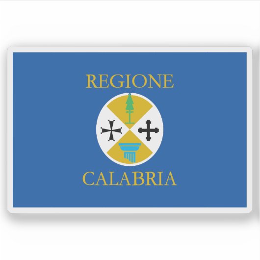 De vlag van Calabrië, Italië Sticker (Voorkant)