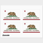 De vlag van Californië Canoga Park Rechthoekige Sticker (Vel)