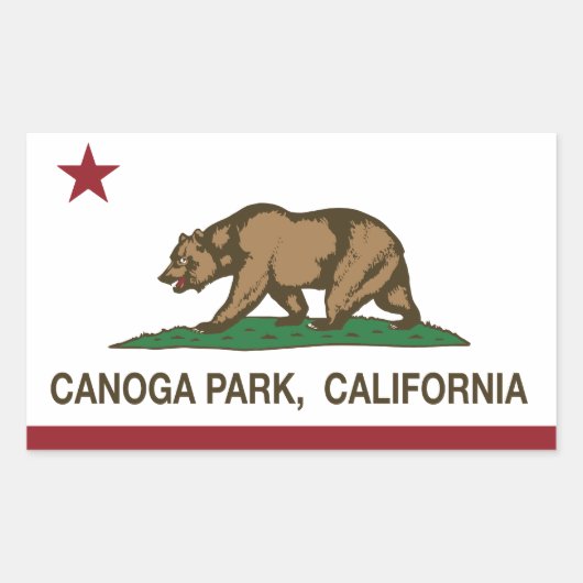 De vlag van Californië Canoga Park Rechthoekige Sticker (Voorkant)