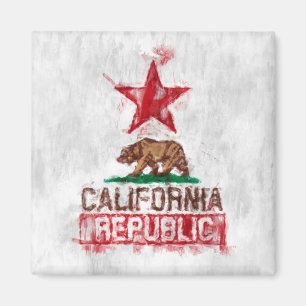 De Vlag van Californië draagt in Stijl Painterly Magneet