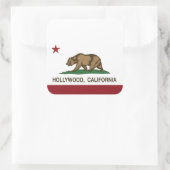 De vlag van Californië Hollywood Vierkante Sticker (Tas)