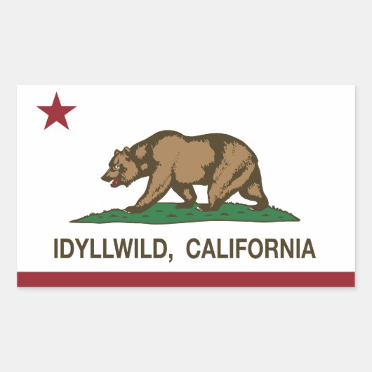 De vlag van Californië Idyllwild Rechthoekige Sticker (Voorkant)