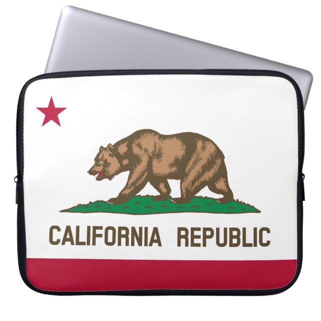 De vlag van Californië Laptop Sleeve (Voorkant)