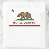 De vlag van Californië Milpitas Rechthoekige Sticker (Tas)