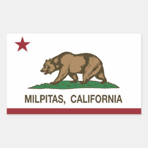 De vlag van Californië Milpitas Rechthoekige Sticker