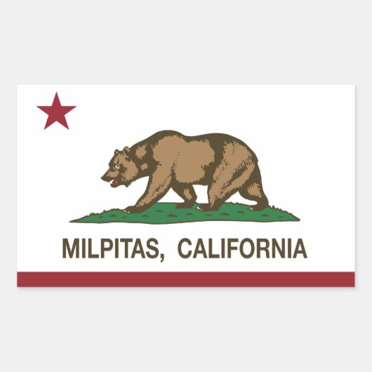 De vlag van Californië Milpitas Rechthoekige Sticker (Voorkant)