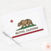 De vlag van Californië Milpitas Rechthoekige Sticker (Envelop)