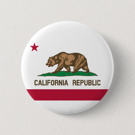 De vlag van Californië Ronde Button 5,7 Cm