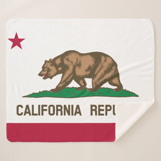 De vlag van Californië Sherpa Deken (Voorkant (horizontaal))