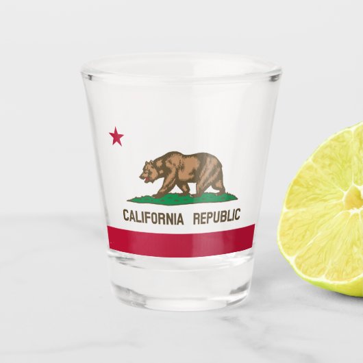 De vlag van Californië Shot Glas (Voorkant)