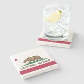 De vlag van Californië Stenen Onderzetter (Zijkant)