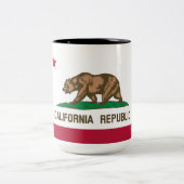 De vlag van Californië Tweekleurige Koffiemok (Center)