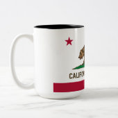 De vlag van Californië Tweekleurige Koffiemok (Links)
