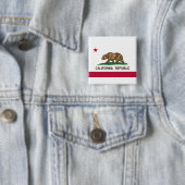 De vlag van Californië Vierkante Button 5,1 Cm (In situ)