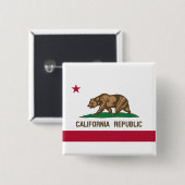 De vlag van Californië Vierkante Button 5,1 Cm (Voorkant /achterkant)