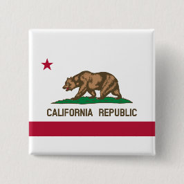 De vlag van Californië Vierkante Button 5,1 Cm