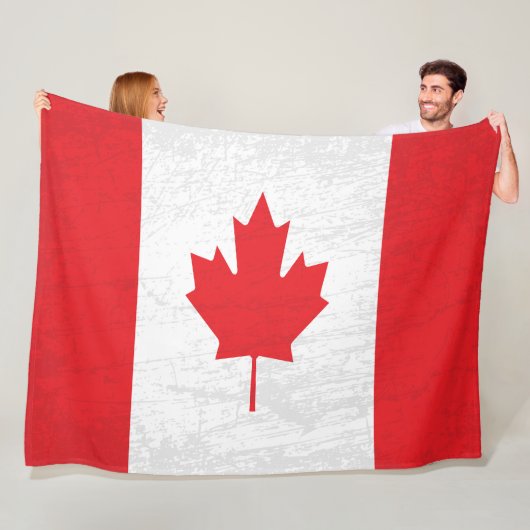 De vlag van Canada - een Canadees erfgoed aandenke Fleece Deken (In situ)