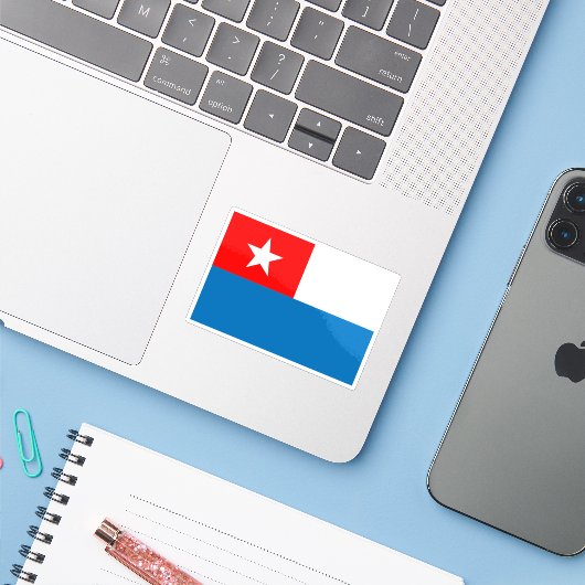 De vlag van Céspedes, Cuba Sticker (Laptop met iPhone)