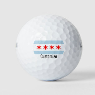 De vlag van Chicago gepersonaliseerd golfbal cadea Golfballen