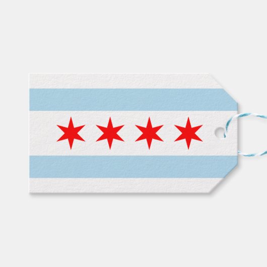 De vlag van Chicago (Illinois) Cadeaulabel (Voorkant (Horizontaal))