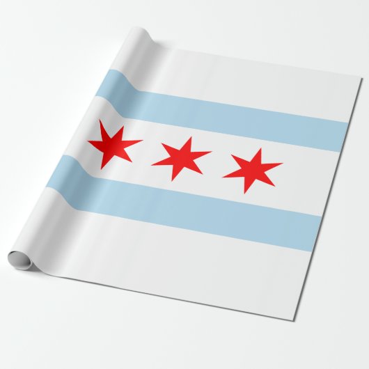 De vlag van Chicago (Illinois) Cadeaupapier (Uitgerold)