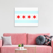 De vlag van Chicago (Illinois) Canvas Afdruk (Insitu (Woonkamer))