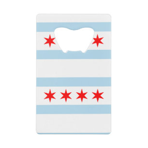 De vlag van Chicago, Illinois Credit Card Bottle O Creditkaart Flessenopener