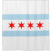 De vlag van Chicago (Illinois) Douchegordijn (Voorkant)